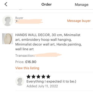 Screenshot of review of wall decor.