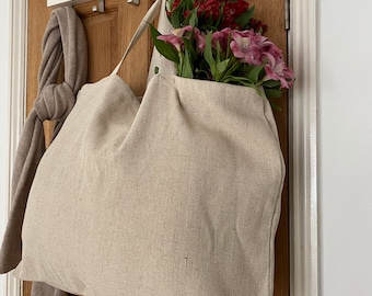 XXL ジュートコットン ビーチバッグ：特大ショッパートート（72 x 48 cm）