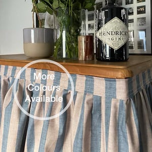 Custom Striped Sink Skirt: French Farmhouse Kitchen Curtain, bathroom vanity