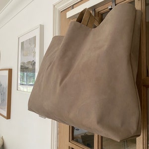 EXTRA LARGE TOTe BAG, 65 x 42 cm, Mock suede Oversize tote bag, Giant tote, ENORMOuS bag, XxL man bag image 7