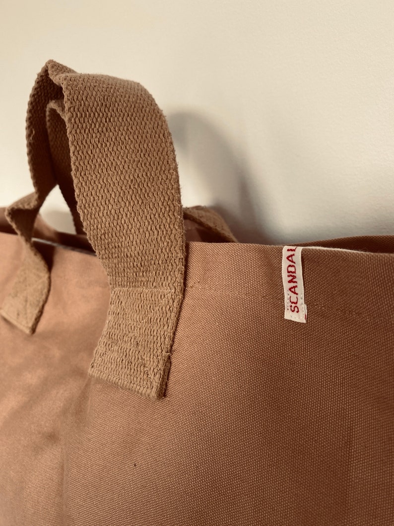 ExTRA LARGE BEACH BAG WiTH SHoRT HANDLEs brown canvas Tote bag, Large canvas shopper, Oversized bag tote, Huge Tote handbag, beach maxibag image 5