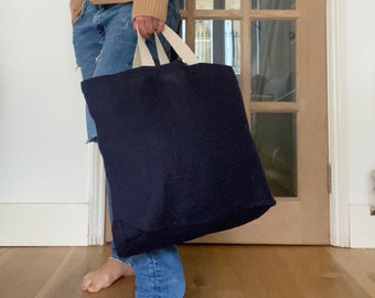 LARGE BEACH BAG - shoulder tote bag, Tote handbag, Jute bag beach, Large Shopper