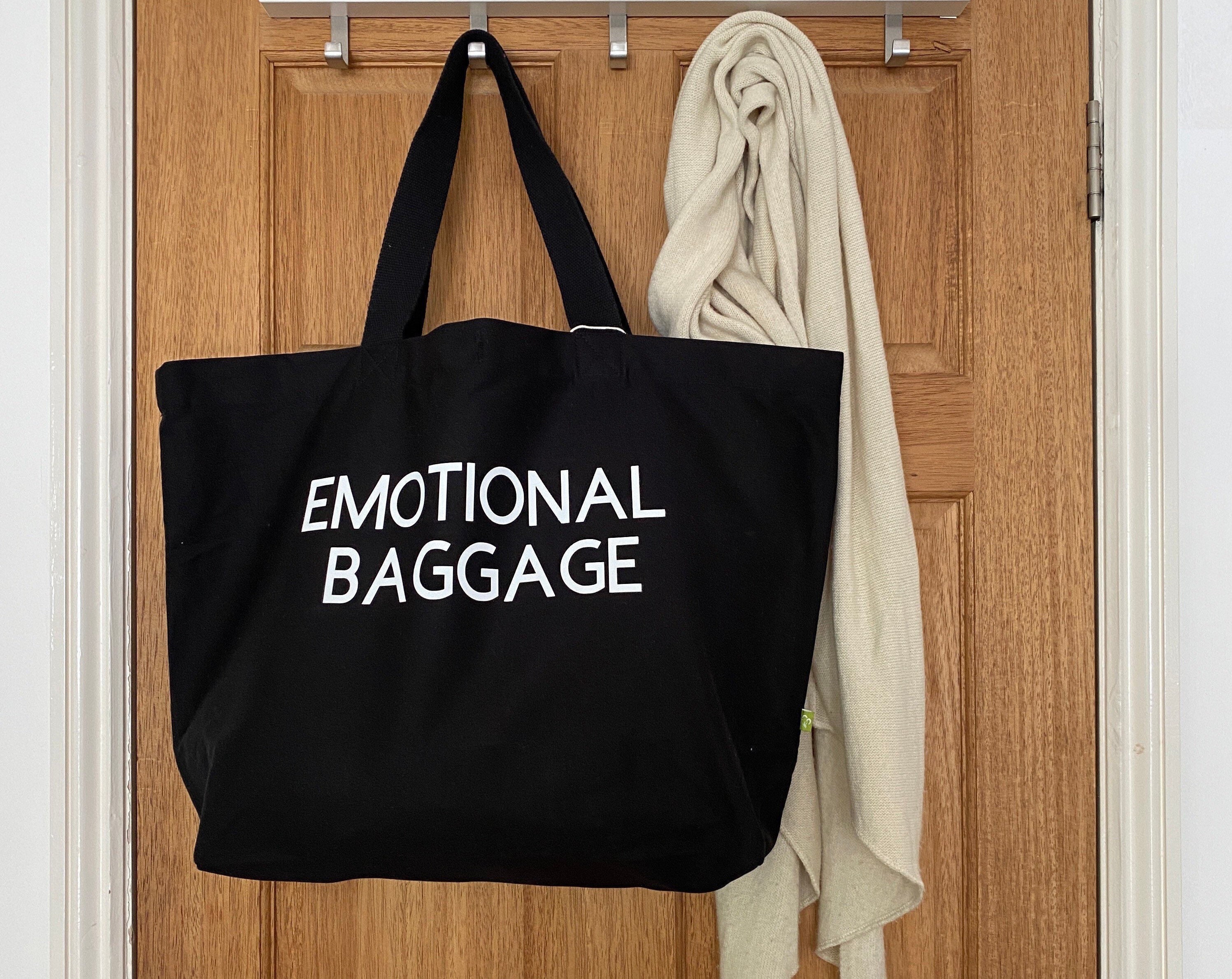 LARGE BEACH BAG - ORGANiC COTToN EMOTiONAL BAGGAGe ToTE bag, Large canvas shopper, Oversized canvas bag tote, Tote handbag, maxi beach bag