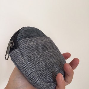 Hemp Coin Purse: Small Round Wallet, Zip Pouch