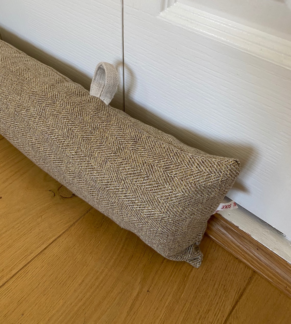DRAUGHT EXCLUDER with HOOPS grey draft stopper door snake Etsy
