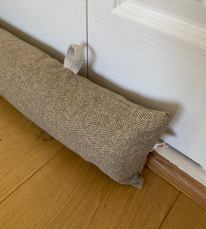 DRAUGHT EXCLUDER With HOOPS Grey Draft Stopper Door Snake Etsy Australia