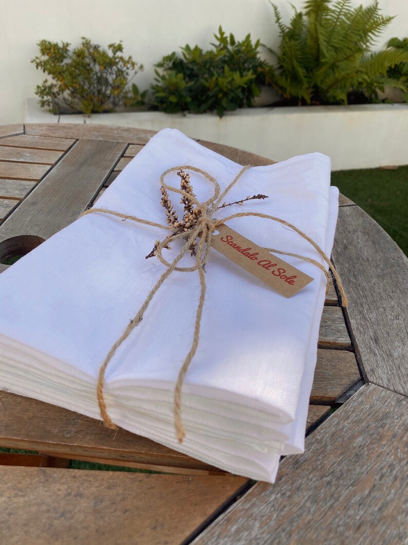 LINEN NAPKINS SETS 48 x 48 Cm napkins linen white mix linen Etsy