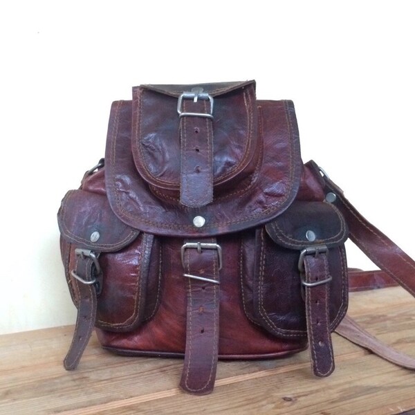 LEATHER BACKPACK - 10 x 7 inches, leather rucksack, backpack Leather, Hipster Backpack, rucksack, Leather bag