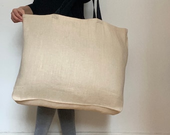 特大ジュートビーチバッグ：特大ショッパートート（72 x 48 cm）