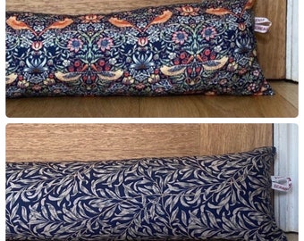 DRAUGHT EXCLUDER - William Morris - filled draft stopper made in UK, custom length door snake, draft excluder with filling