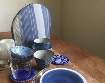 TEA COSY - denim tea cosy, kitchen gift, denim teapot cover, tea pot warmer, cover for teapot, english tea cozy