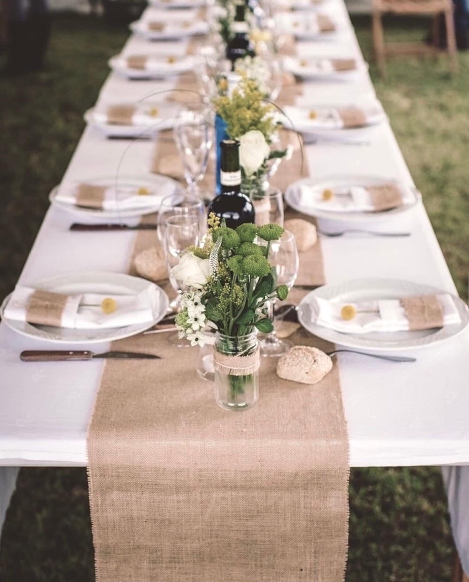 Hessian TABLE RUNNER, Rustic Jute Table Runner, Shabby Chic