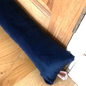 BLUE VELVET DRAUGHT STOPPERs, Long draft excluder with filling, zugluftstopper tür, heavy draught stopper, luxury draft stopper