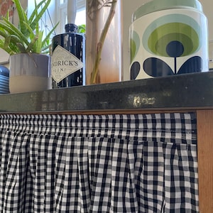 CUSTOM CUPBOARD CURTAiN, SINK SKiRT, counter valance, Kitchen Curtain, storage unit curtain, Cabinet curtain, Vanity Curtain, Cabinet Cover