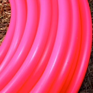 Hot Pink HDPE Hoop 5/8 OD Push Button Connection Any Size Free Sanding image 1