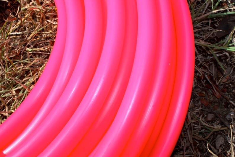Hot Pink HDPE Hoop 5/8 OD Push Button Connection Any Size Free Sanding image 1