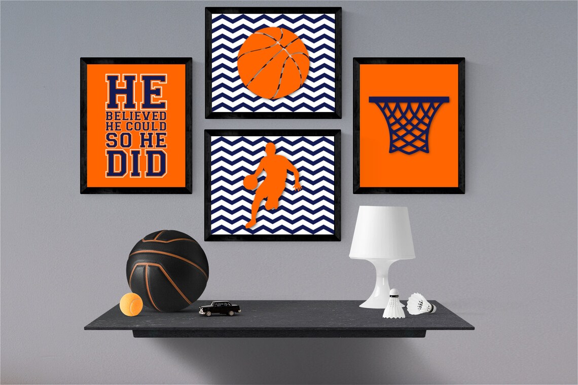 Basketball Nursery Decor Sports Room Decor Play Room Wall Etsy