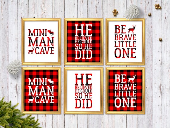 plaid nursery decor