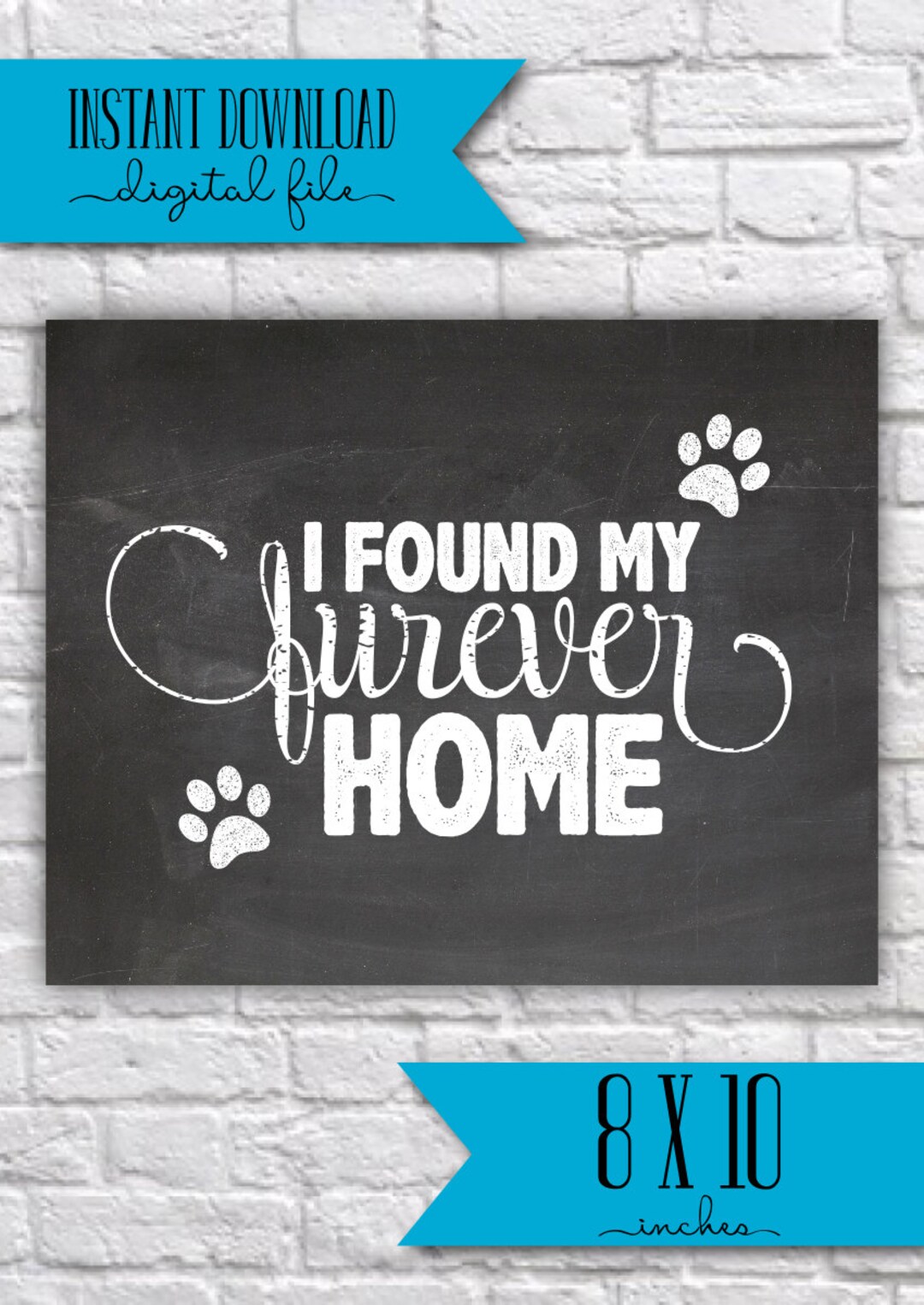 Printable Pet Adoption Sign Printable Photo Prop Furever - Etsy