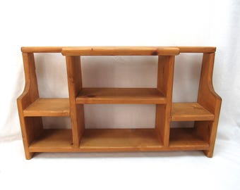 Vintage Solid Wood Shadow Box Shelf or Desk Organizer 24"