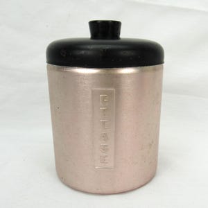 Vintage Spun Aluminum Grease Canister Mid Century Modern Storage