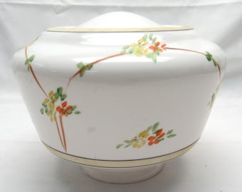 Vintage Hand Painted Schoolhouse Ceiling Light Shade Flowers  8.5"