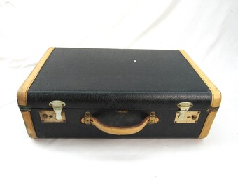 Vintage hard side Suitcase navy Luggage Travel Joy