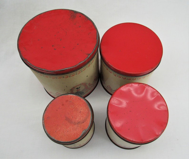 Jahrgang 1930er Jahre Küche Kanister rot und schwarz Zinn | Etsy