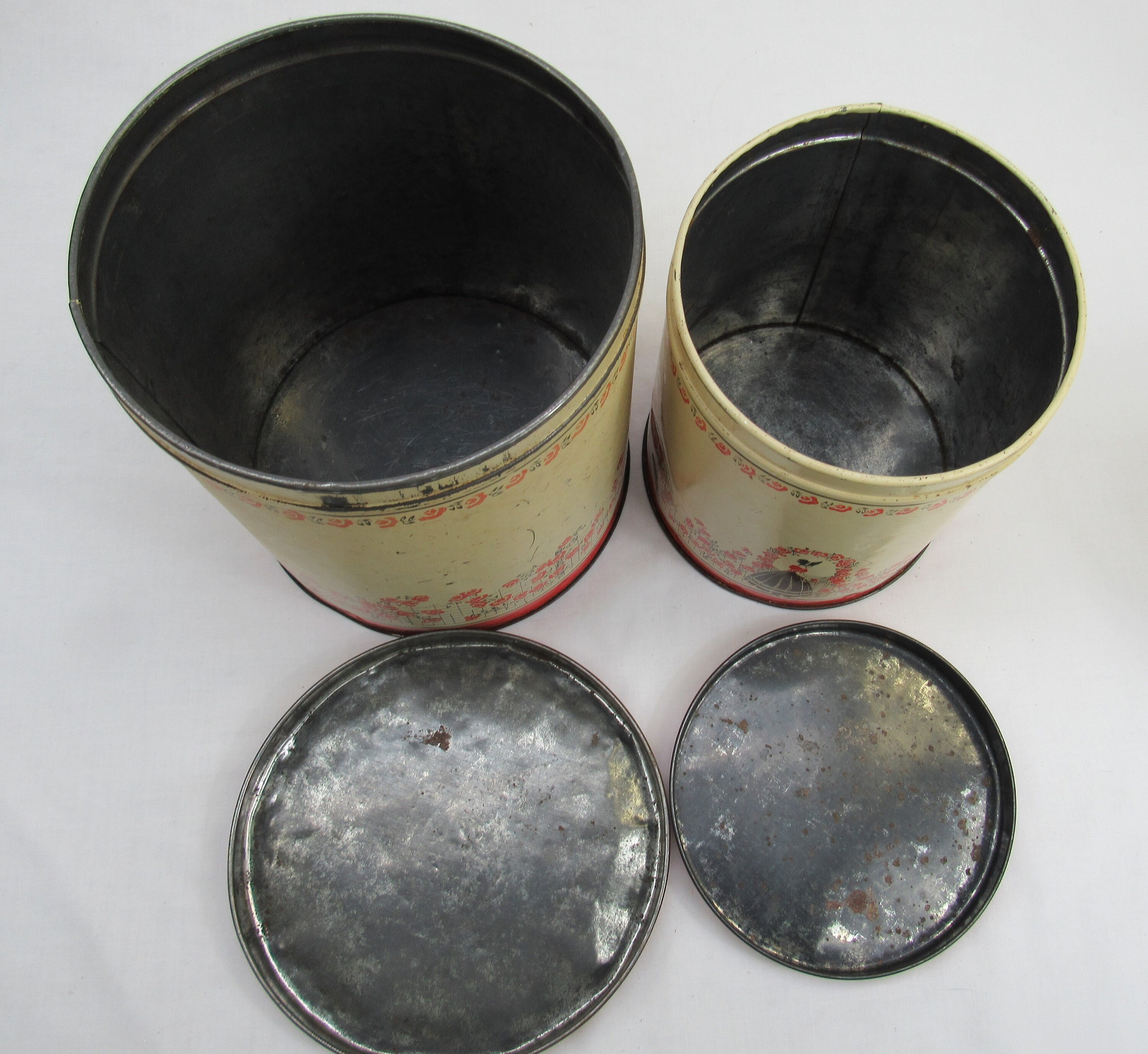 Jahrgang 1930er Jahre Küche Kanister rot und schwarz Zinn | Etsy