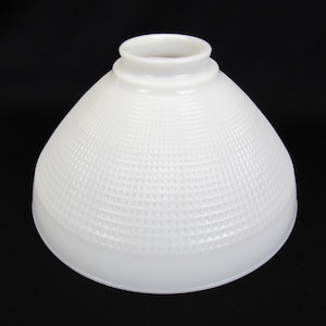 Milk Glass lamp Shade vintage reflector Torchiere light shade diffuser waffle pattern 10" across
