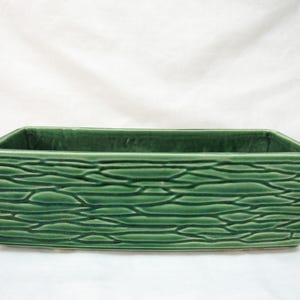 Vaso retangular texturizado horizontal para suculentas McCoy, estilo meados do século XX, 23 cm (9 polegadas).