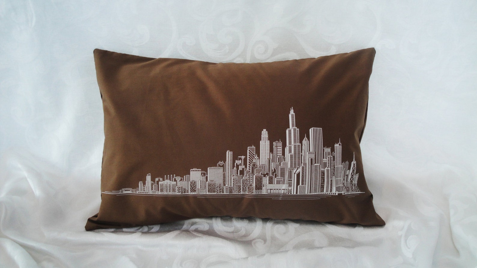 Chicago Skyline Pillows Etsy