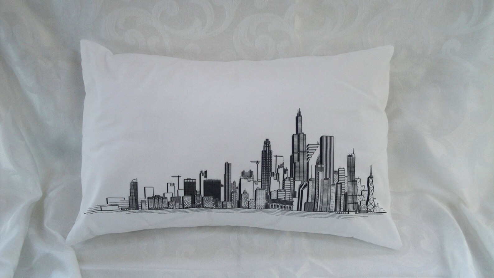Chicago Skyline Pillows Etsy