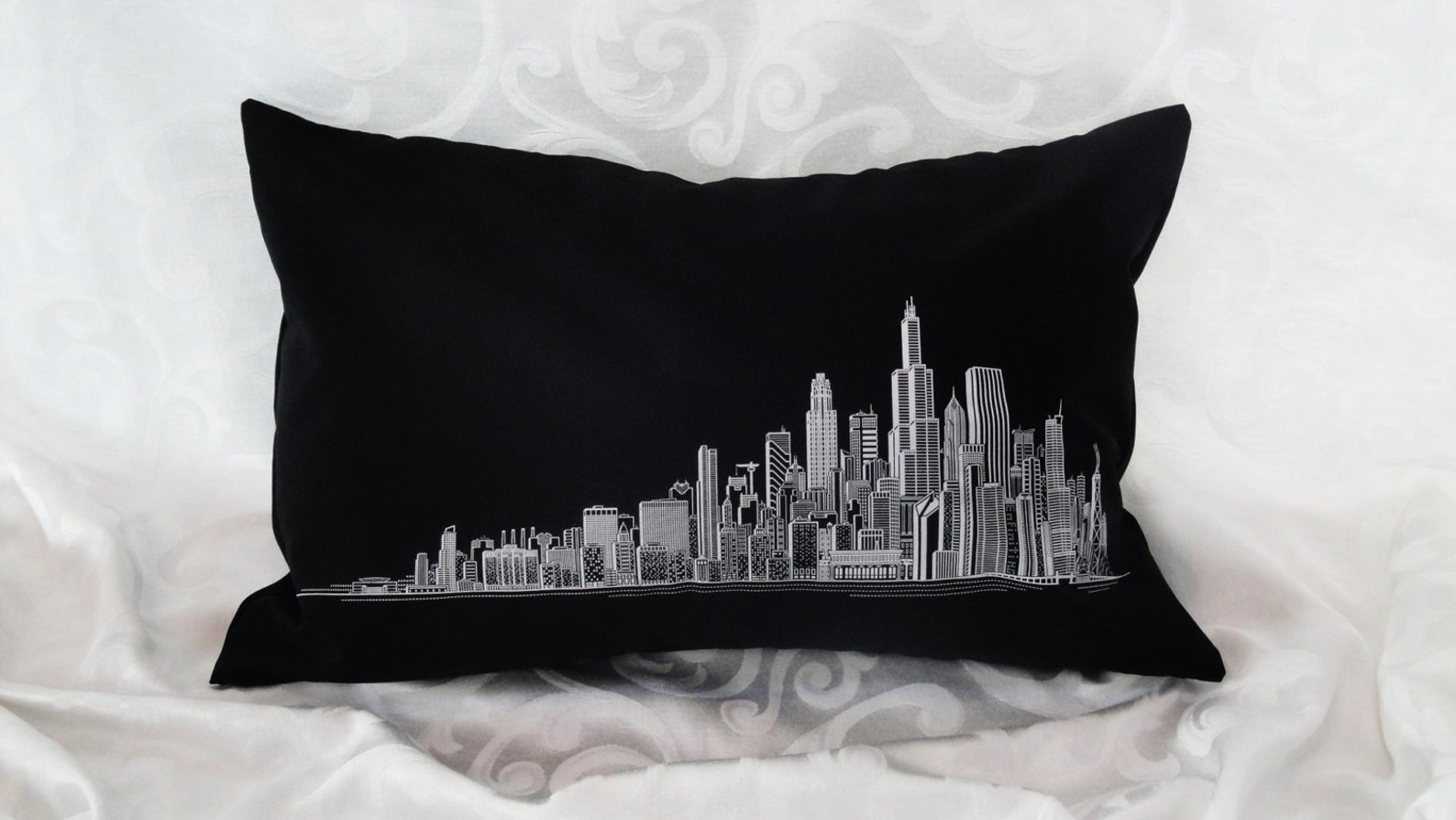 Chicago Skyline Pillows Etsy