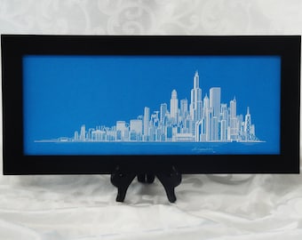 Chicago Skyline Print, Hand Made