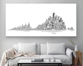 New York Skyline Art Drawing Canvas Print