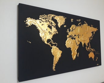 Golden World Sculpted Painting.