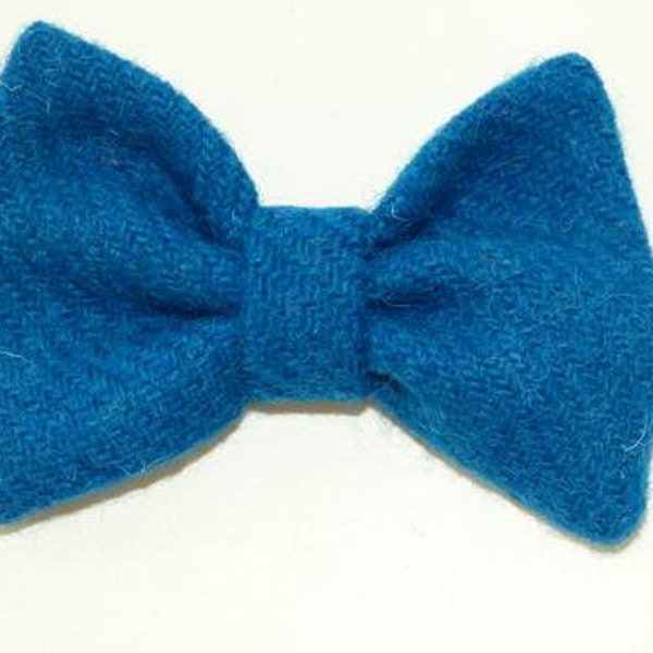 Harris Tweed Bow - Blue (Bonnie)