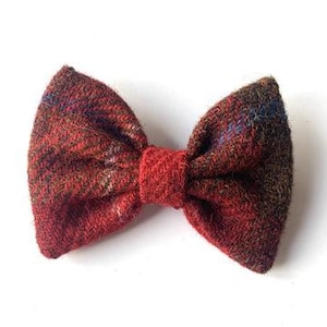 Harris Tweed Bow - Dark Red Check (Blair)