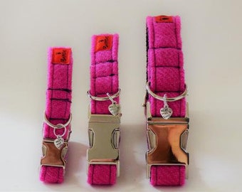 Harris Tweed Hundehalsband - Bubblegum Pink (Roxburghe)