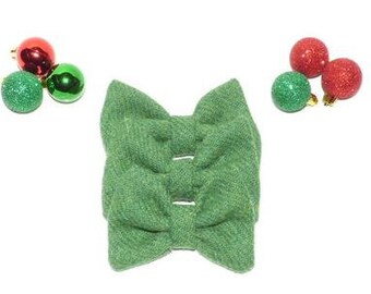 Harris Tweed Bow - Green (Evergreen)