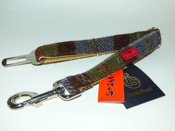 Harris Tweed Dog Seat Belt Macleod Tartan