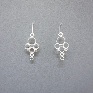 Sterling Silver Circle Earrings: Modern Geometric Dangle Drop