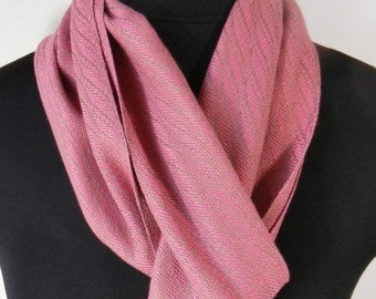 Cocoa and Rose Pink Handwoven Bamboo Scarf