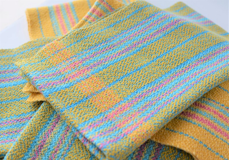 Handwoven Yellow Striped Cotton Dish Towel image 8