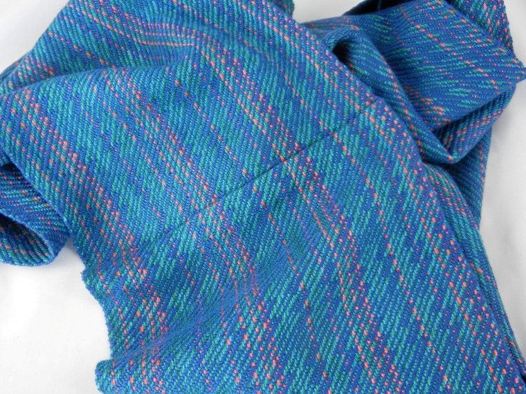 Handwoven Blue Striped Infinity Scarf Bamboo Loop Scarf | Etsy