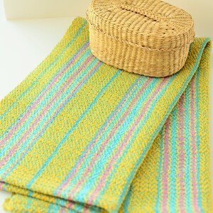 Handwoven Yellow Striped Cotton Dish Towel image 5