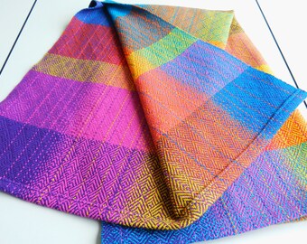 Cotton Handwoven Dish Towel, Color Block Tea Towel