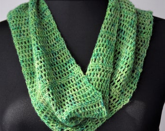 Lacey Crocheted Lime Green Cowl