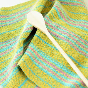 Handwoven Yellow Striped Cotton Dish Towel image 3